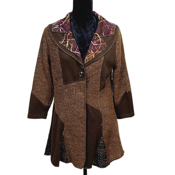 Multiples Jewel Tone Button Front Cardigan Sweater - Size M, PRE-OWNED - Picture 1 of 7